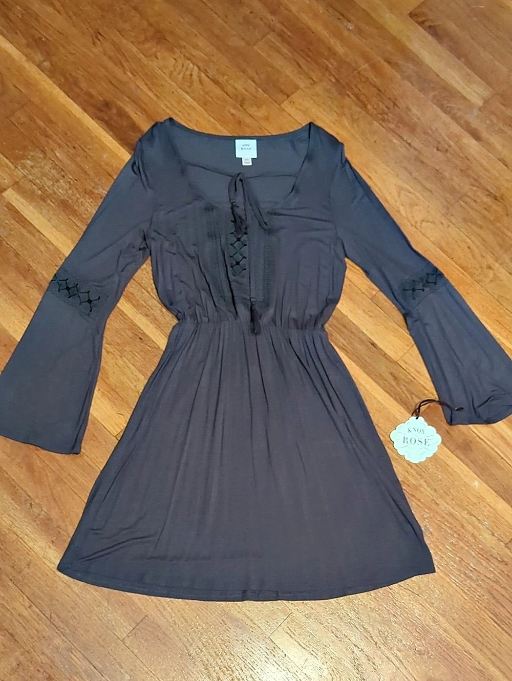 Knox Rose Embroidered Mini Dress in Gray Size XS NWT